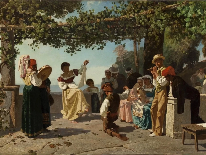 1841-Eduardo Dalbono - Il ballo della tarantella